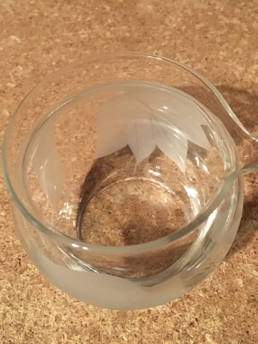 GLASS CONDIMENT JAR WITH LID FROSTED LEAVES